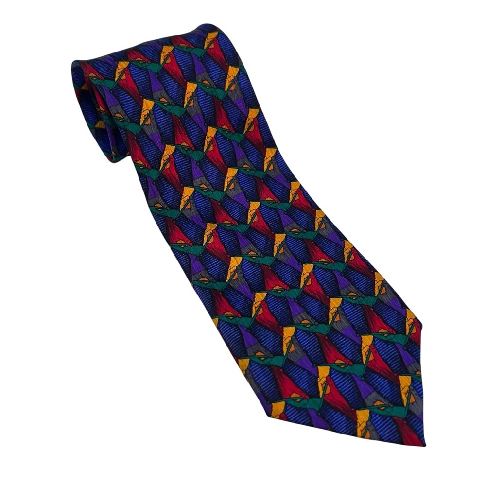 Ted Danson Christopher Reeve Silk Tie Collection‎ One USA Abstract Vintage 90s